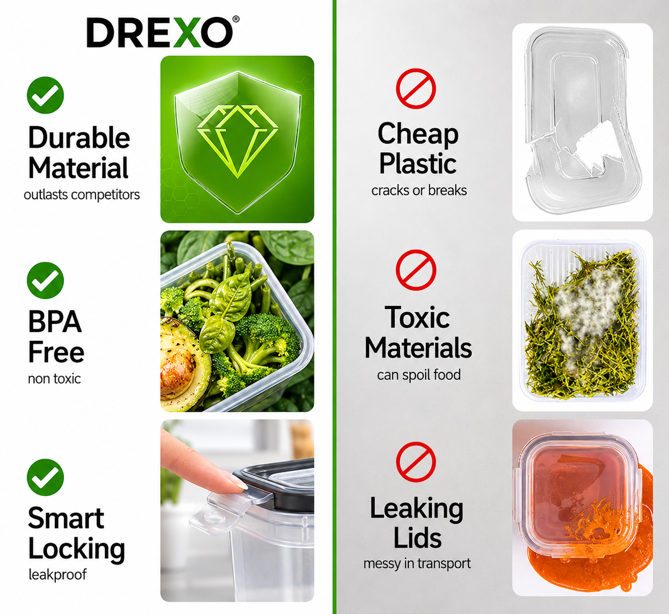 FreshLock Produce Saver™ – 4-Piece Airtight Fruit & Vegetable Storage Set