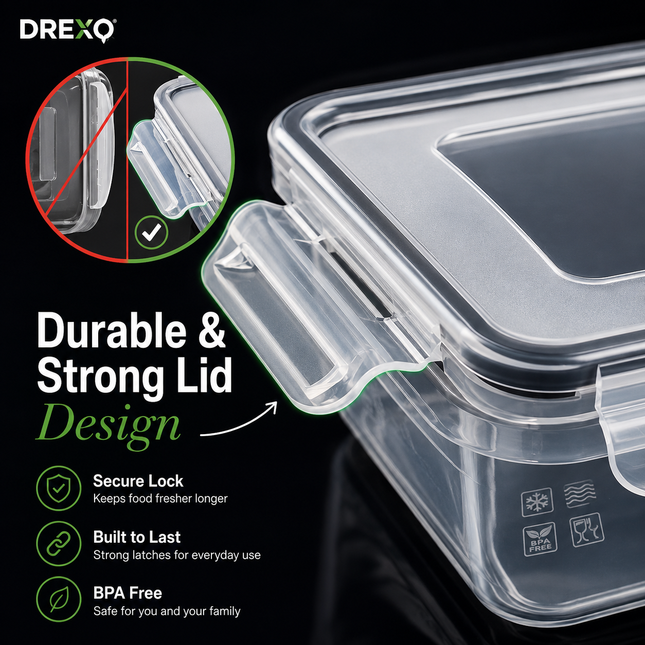 FreshLock Produce Saver™ – 4-Piece Airtight Fruit & Vegetable Storage Set