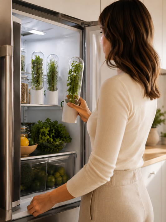 Fresh Herb Keeper™ – Refrigerator Herb Saver for Basil, Cilantro & Parsley