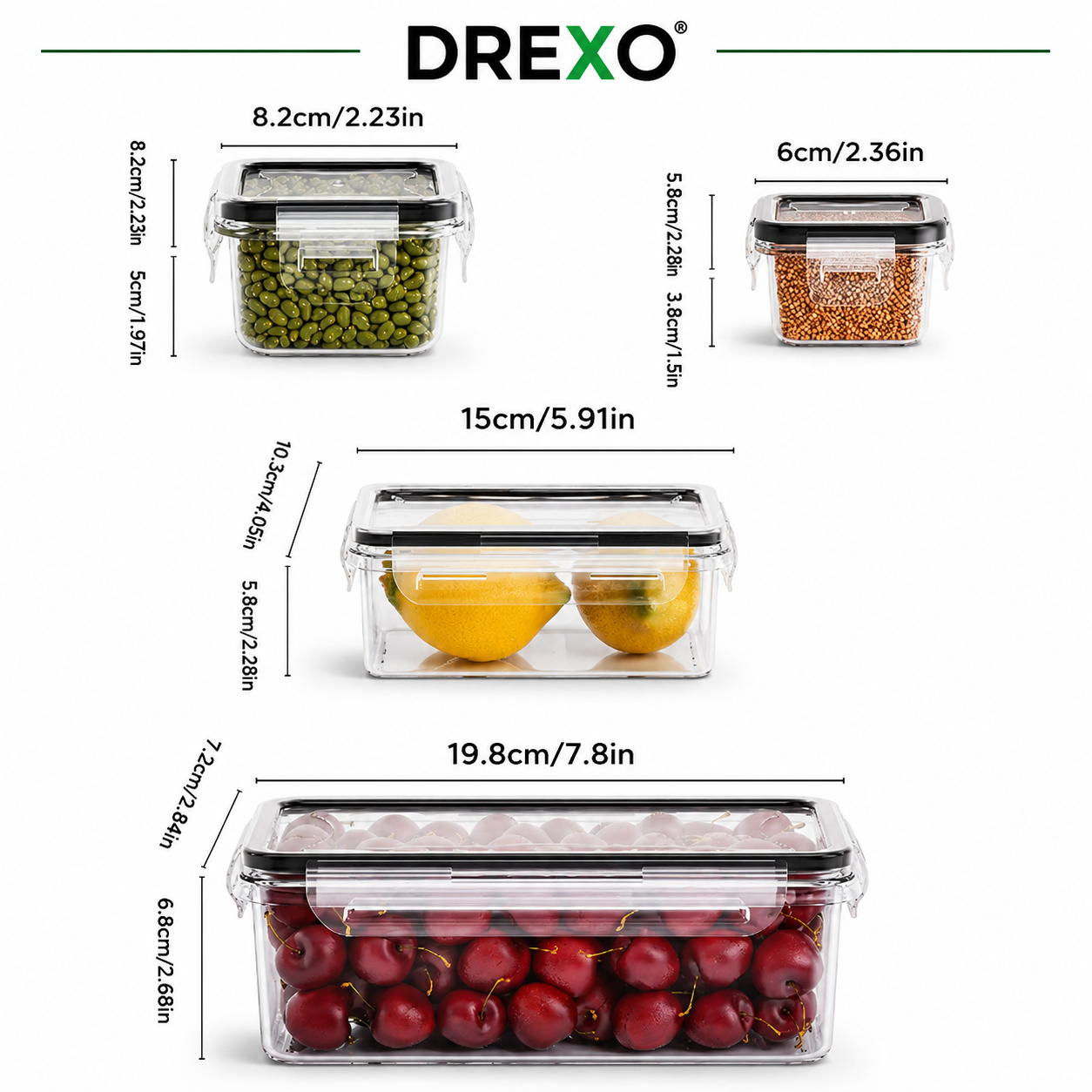 FreshLock Produce Saver™ – 4-Piece Airtight Fruit & Vegetable Storage Set
