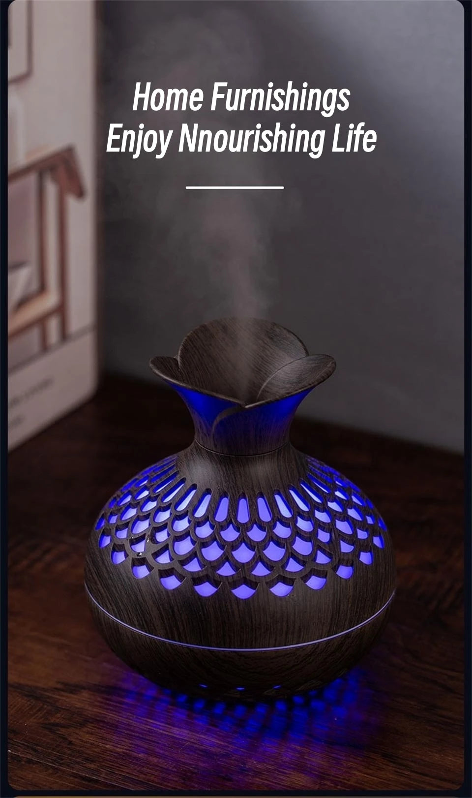 Natural Wood Aroma Humidifier