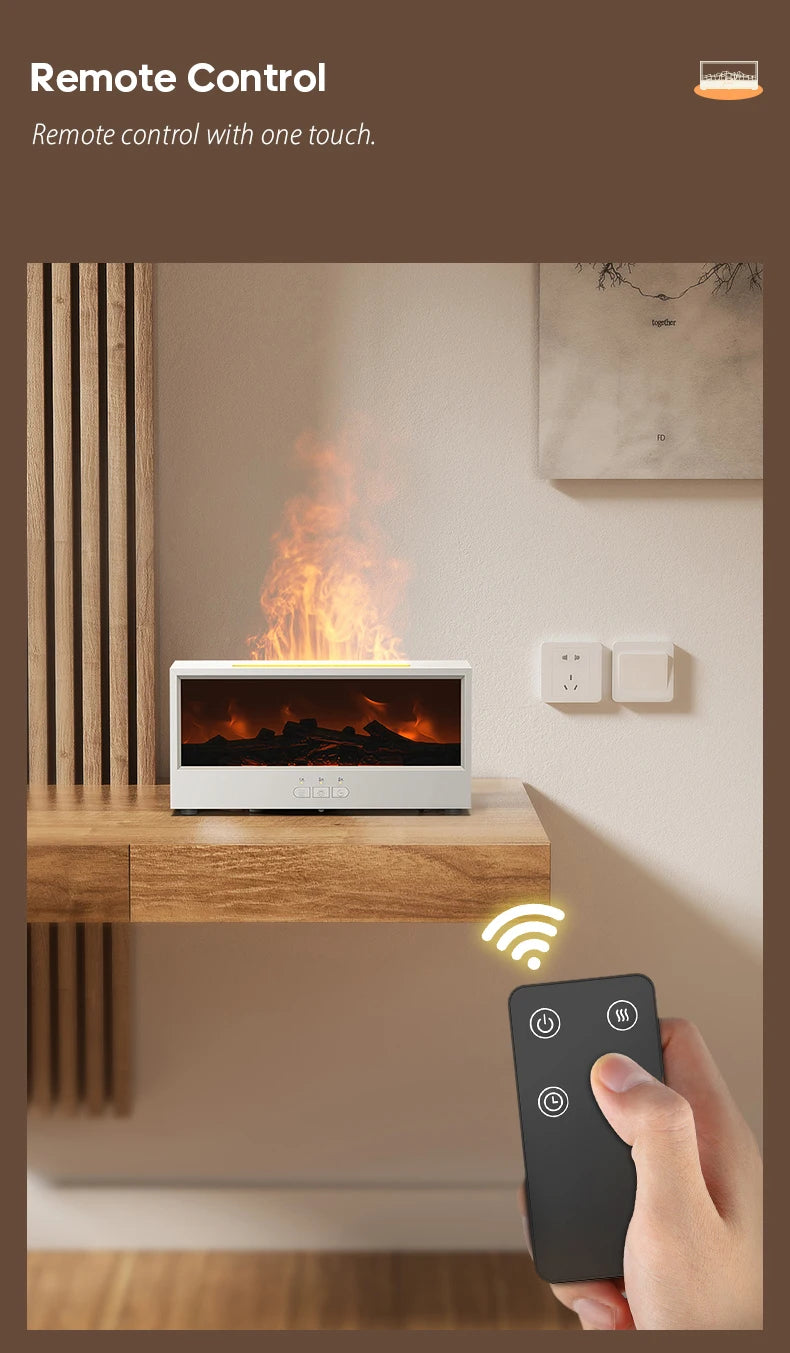 Fireplace Aroma Diffuser™ – Flame Mist Humidifier with Remote