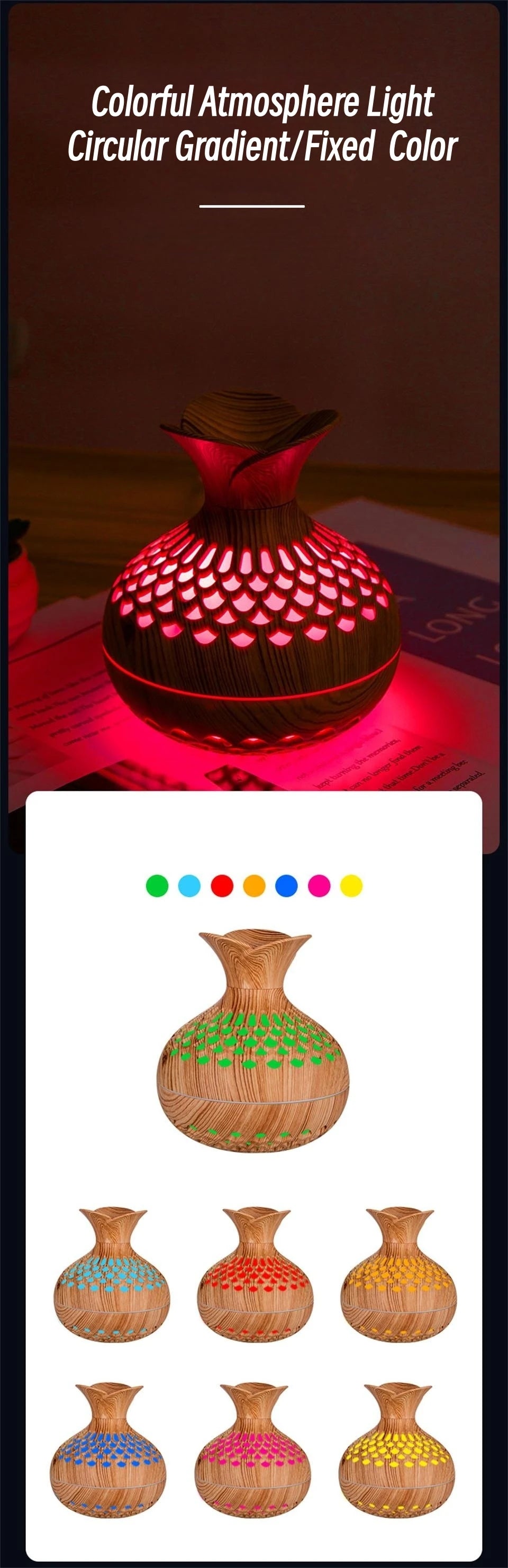 Natural Wood Aroma Humidifier