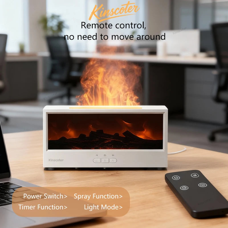 Fireplace Aroma Diffuser™ – Flame Mist Humidifier with Remote