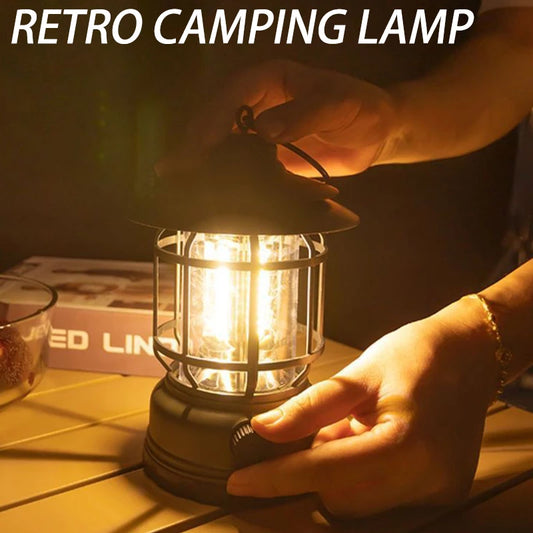 Retro Camping Lantern – Cozy Rechargeable LED Light