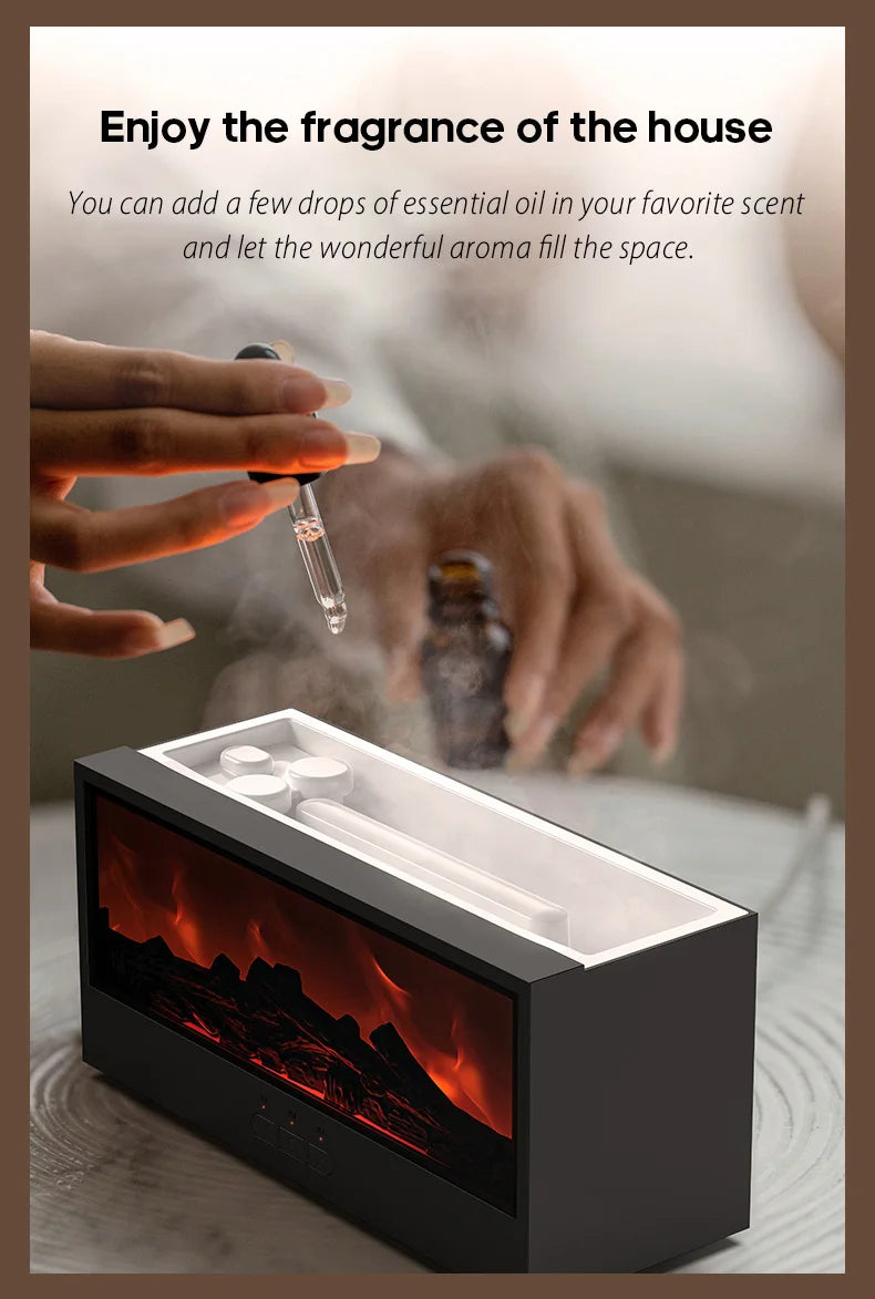 Fireplace Aroma Diffuser™ – Flame Mist Humidifier with Remote