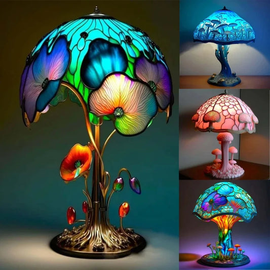 Stained Glass Mushroom Lamp