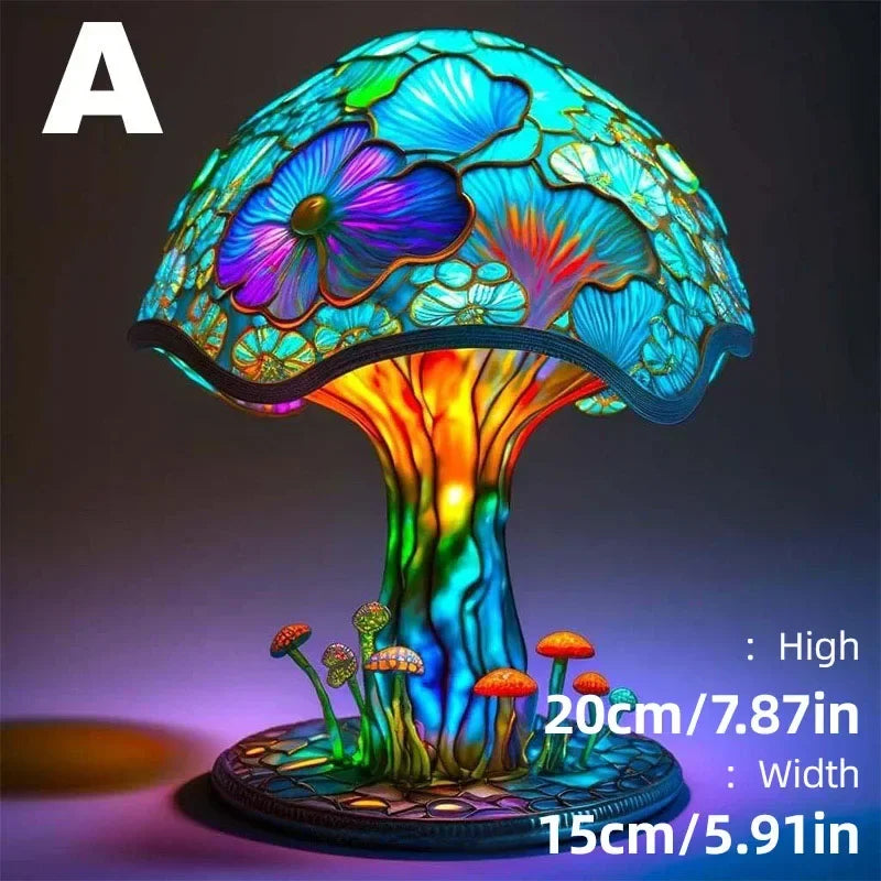 Stained Glass Mushroom Lamp