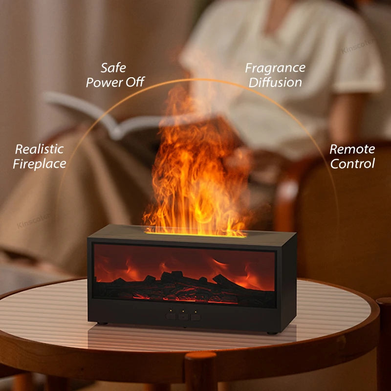 Fireplace Aroma Diffuser™ – Flame Mist Humidifier with Remote