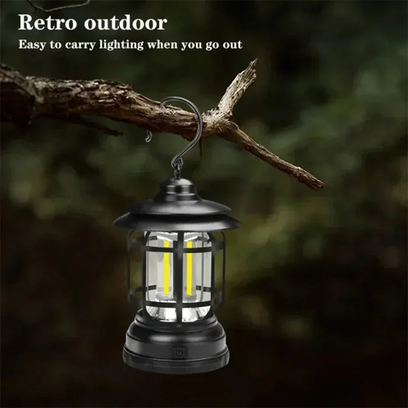 Retro Camping Lantern – Cozy Rechargeable LED Light