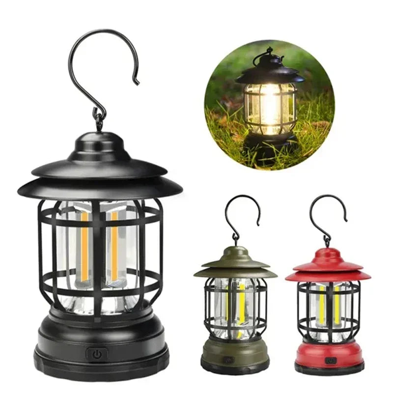 Retro Camping Lantern – Cozy Rechargeable LED Light