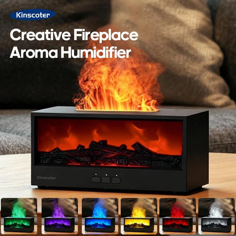 Fireplace Aroma Diffuser™ – Flame Mist Humidifier with Remote