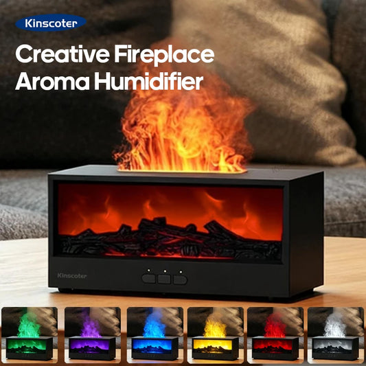 Fireplace Aroma Diffuser™ – Flame Mist Humidifier with Remote