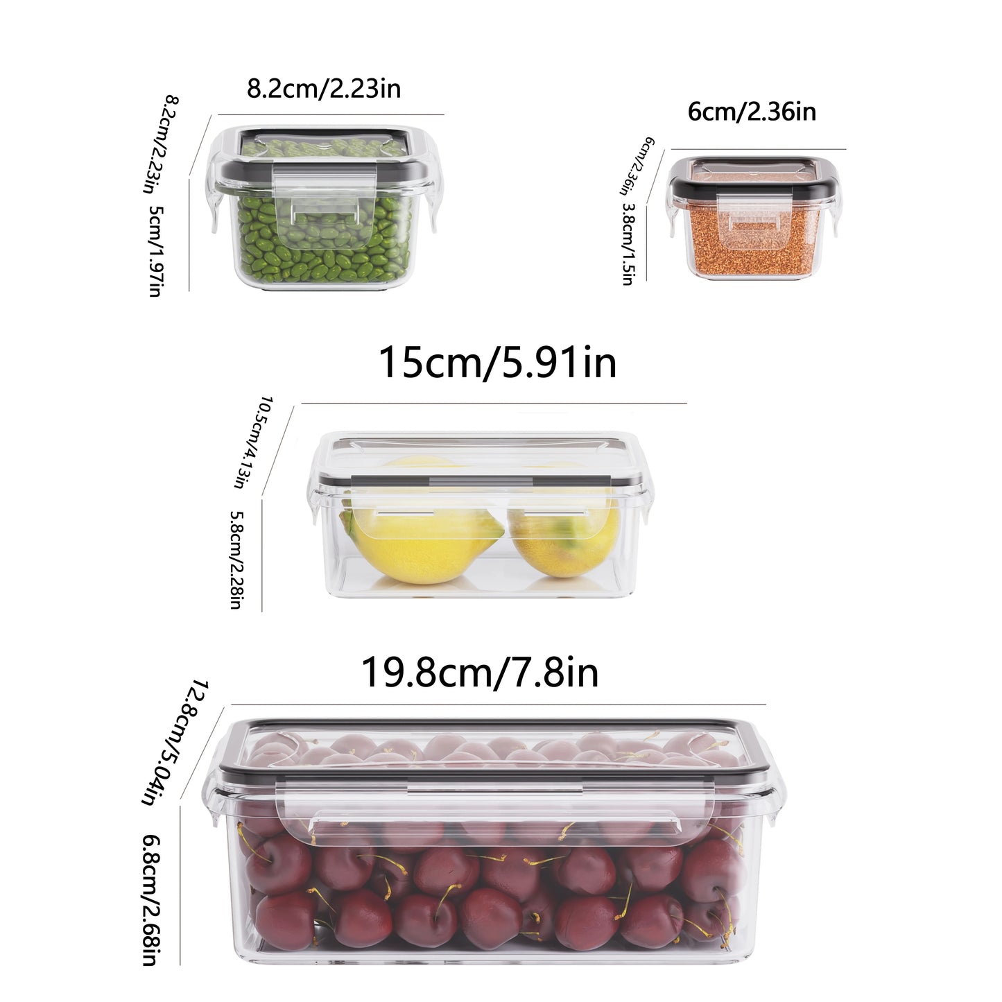 FreshLock Produce Saver Containers™ – 4-Piece Airtight Fridge Storage Set