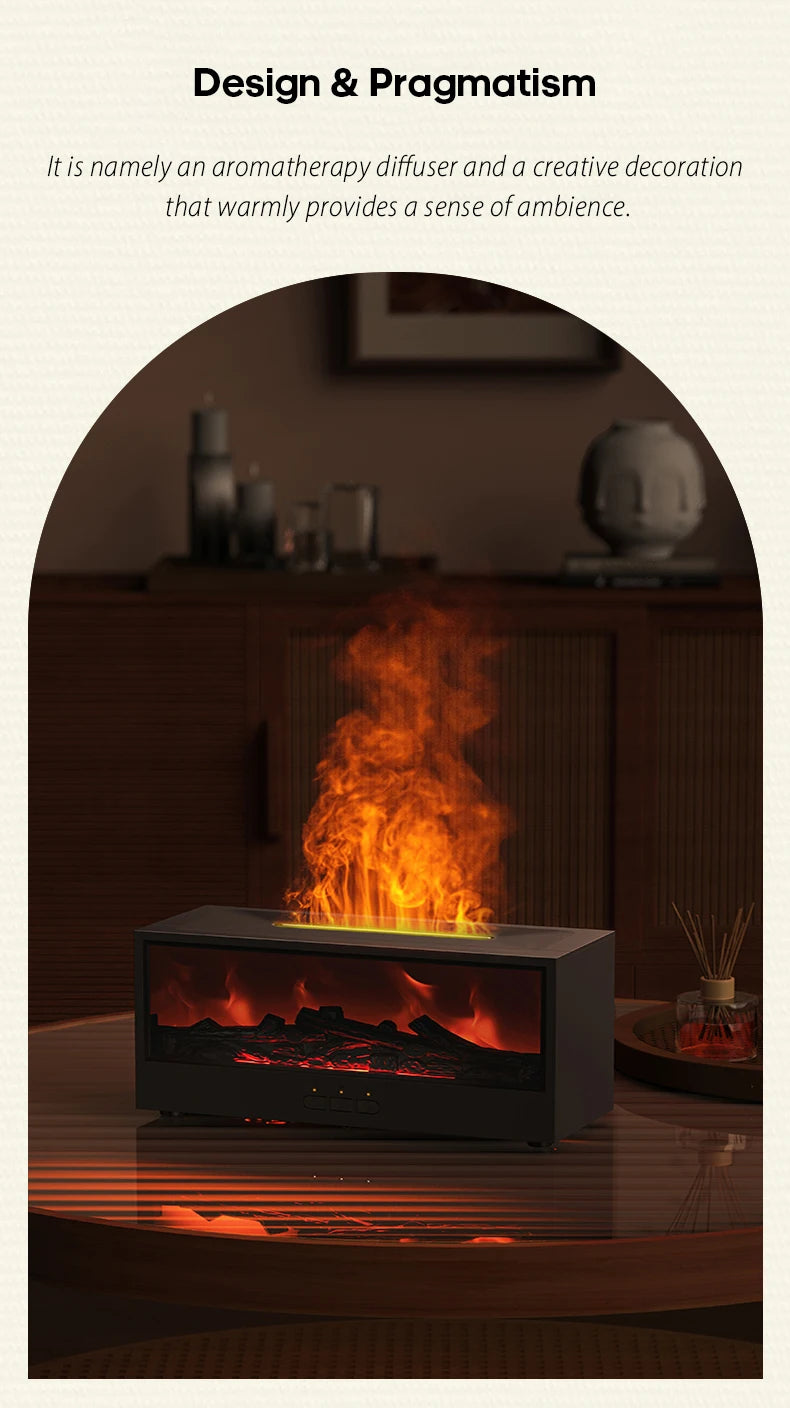 Fireplace Aroma Diffuser™ – Flame Mist Humidifier with Remote