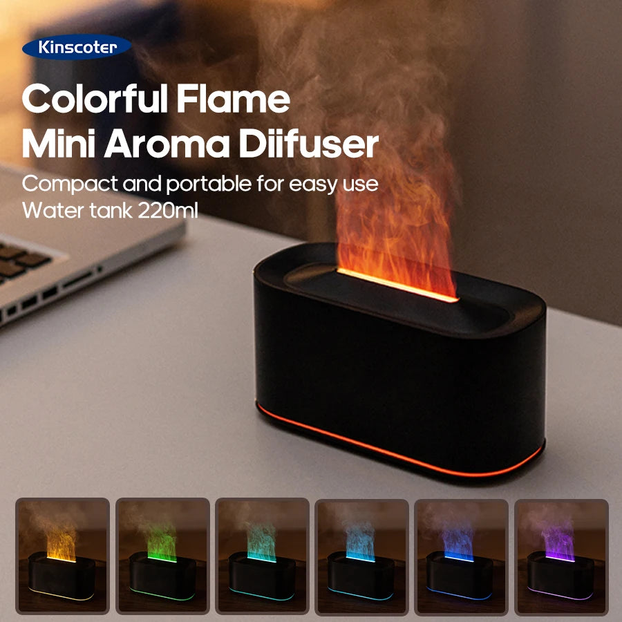 FlameMist™ Aroma Diffuser – Ultrasonic Essential Oil Humidifier