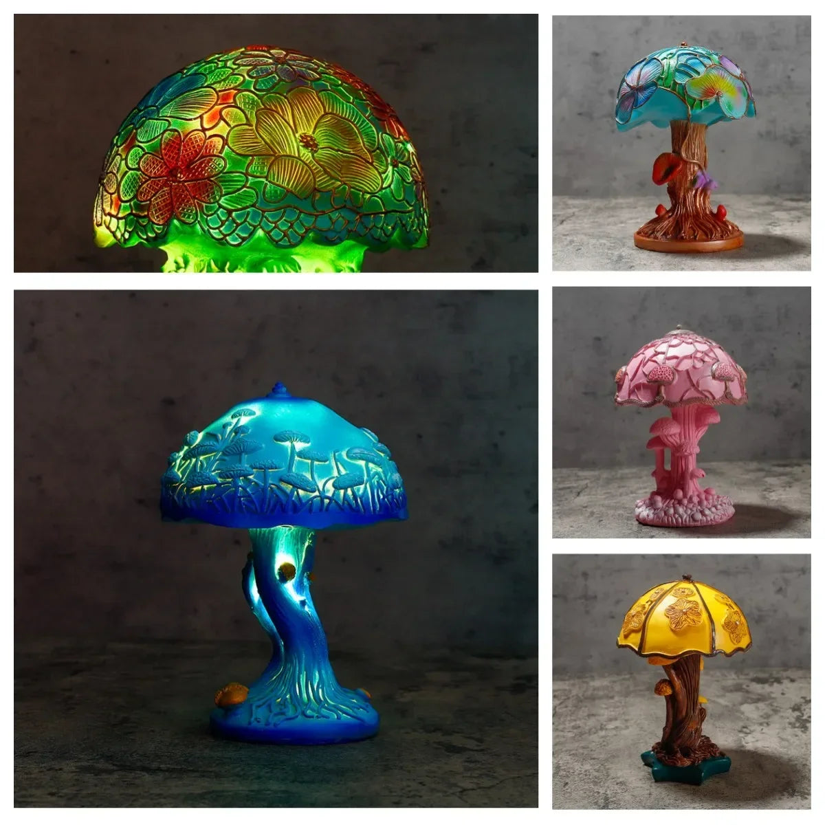 Stained Glass Mushroom Lamp