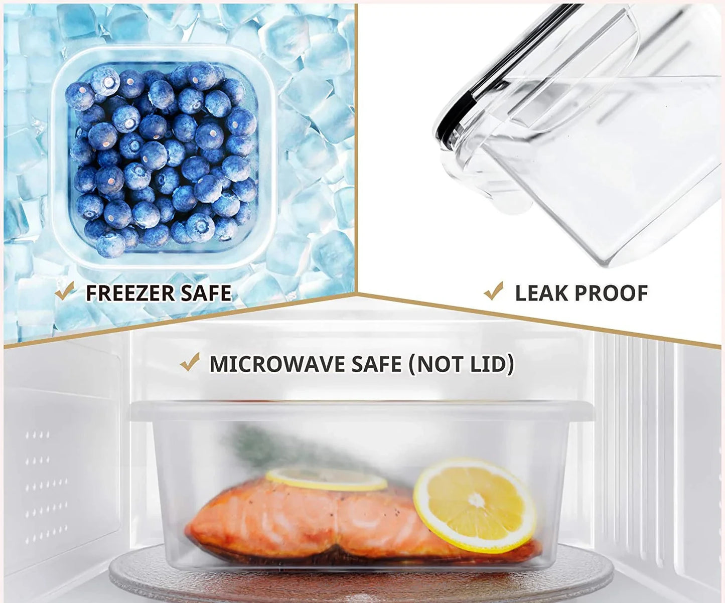 FreshLock Produce Saver Containers™ – 4-Piece Airtight Fridge Storage Set