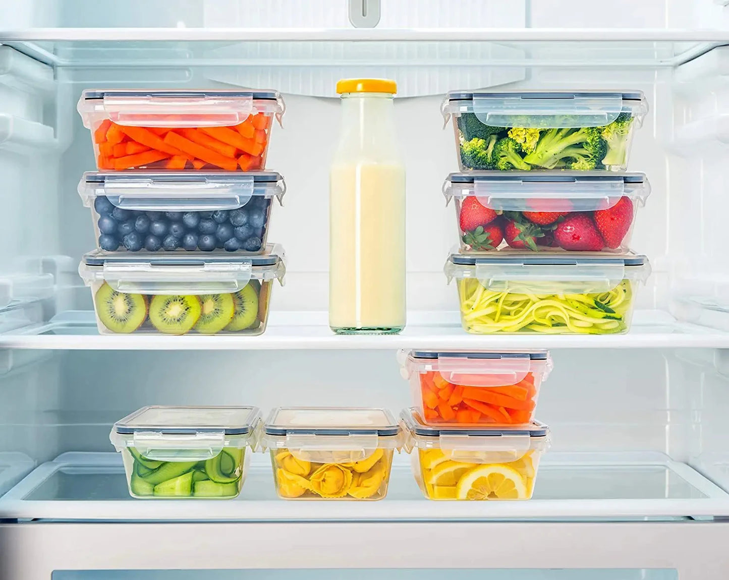 FreshLock Produce Saver Containers™ – 4-Piece Airtight Fridge Storage Set