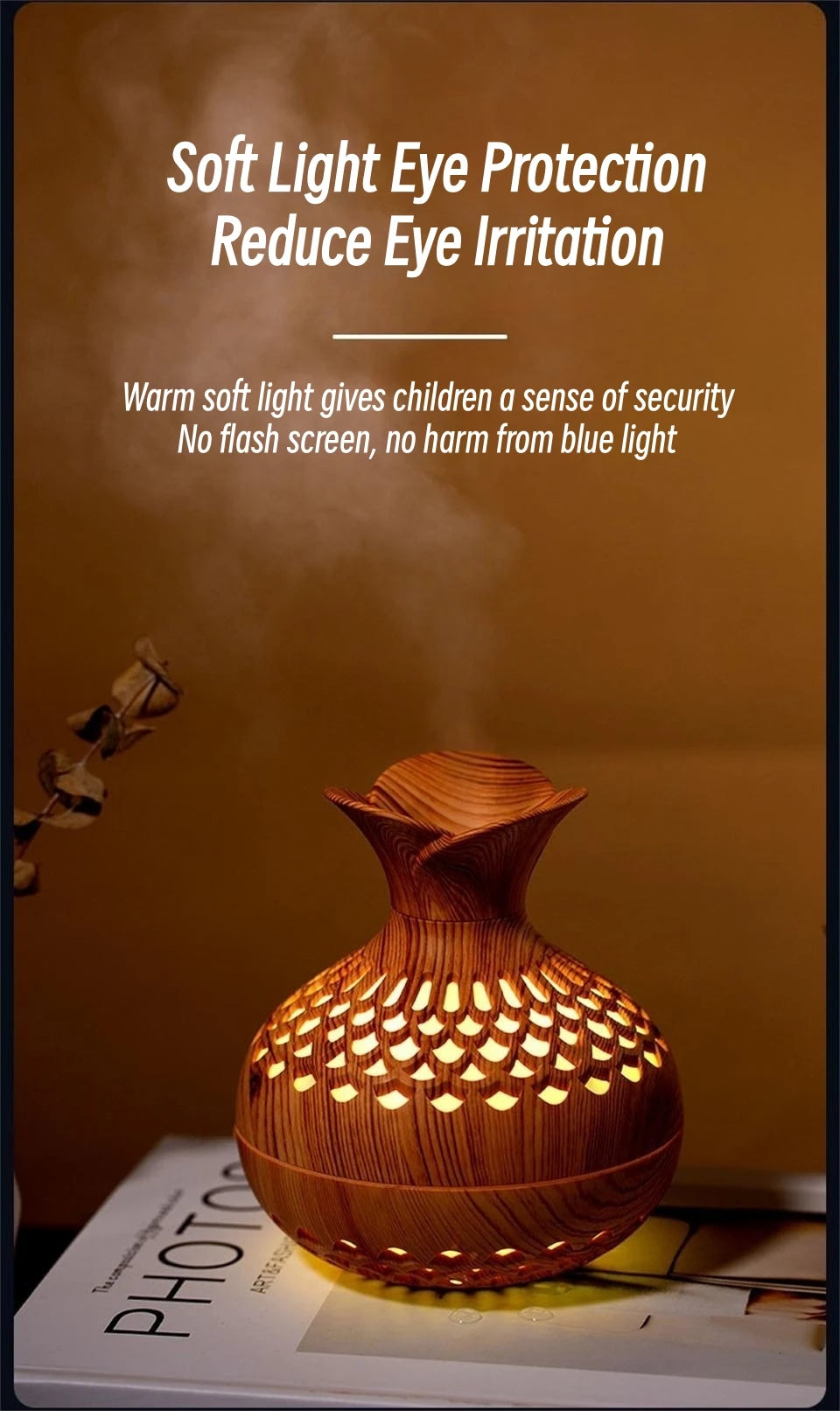 Natural Wood Aroma Humidifier