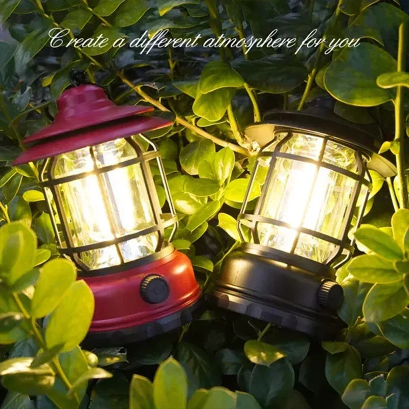Retro Camping Lantern – Cozy Rechargeable LED Light
