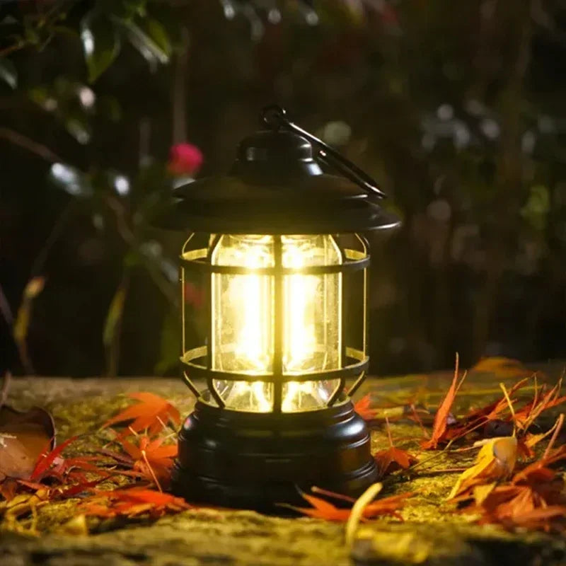 Retro Camping Lantern – Cozy Rechargeable LED Light