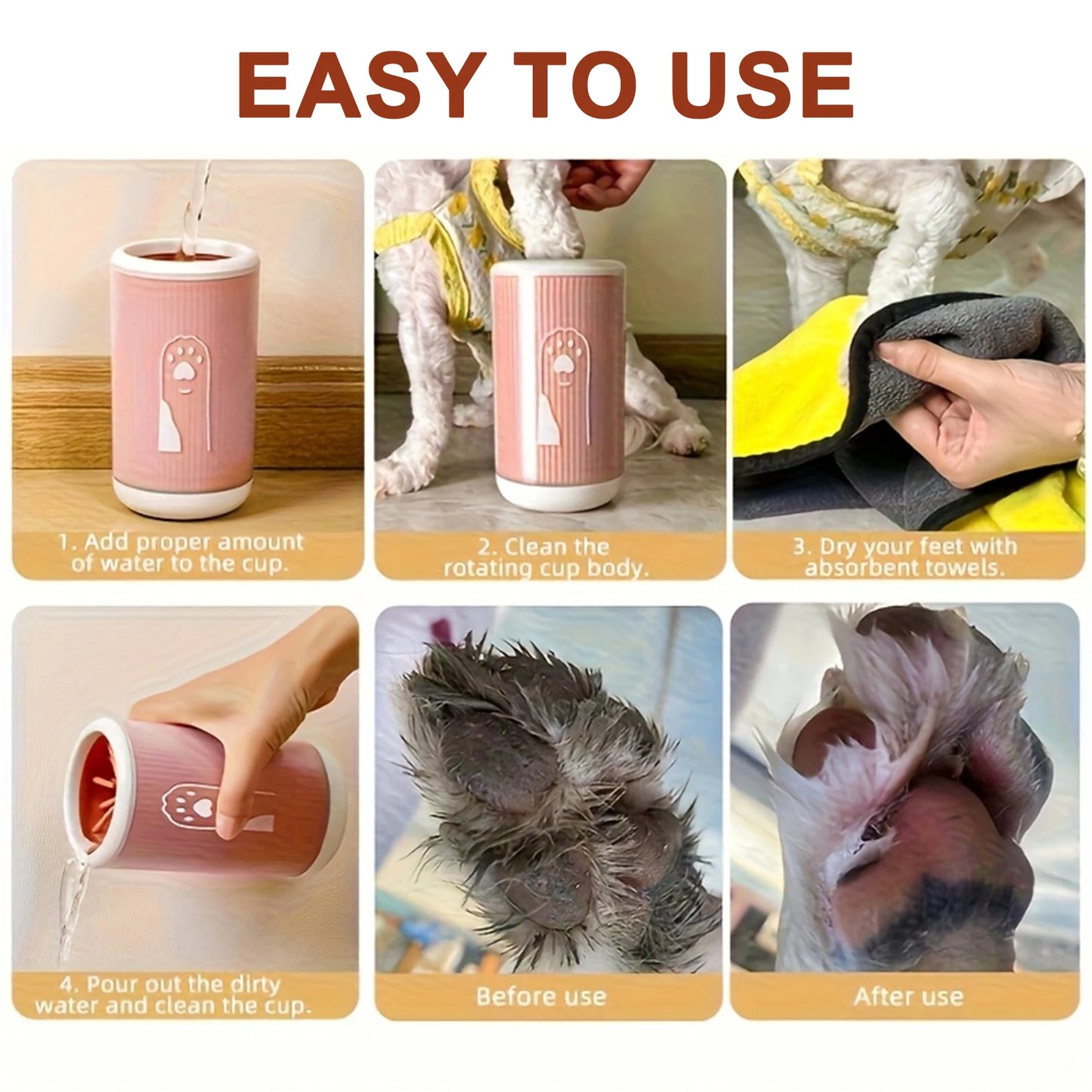 Pet Paw Cleaner Cup – Quick & Gentle Paw Cleaning