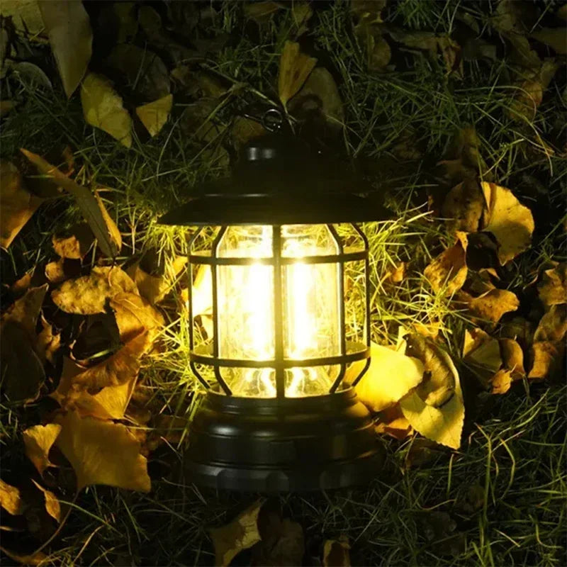 Retro Camping Lantern – Cozy Rechargeable LED Light