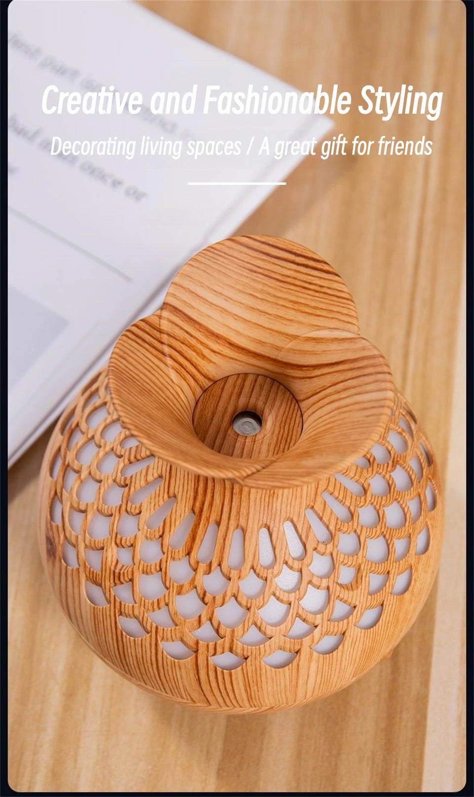 Natural Wood Aroma Humidifier