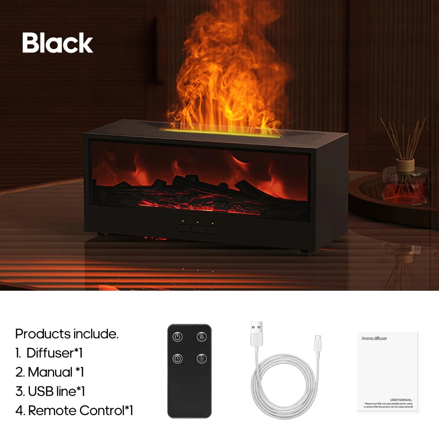 Fireplace Aroma Diffuser™ – Flame Mist Humidifier with Remote