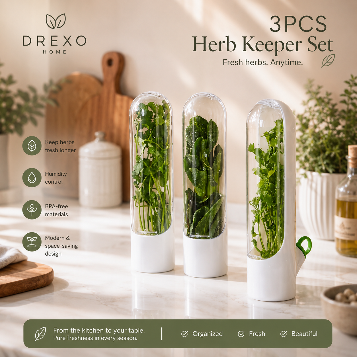 Fresh Herb Keeper™ – Refrigerator Herb Saver for Basil, Cilantro & Parsley